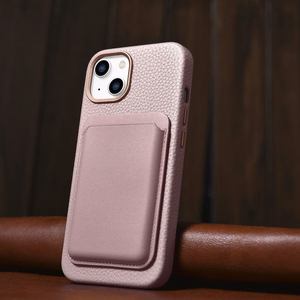 iCarer Litchi Premium Nahkakotelo iPhone 14 Plus Magneettinen nahkakotelo MagSafe Pink (WMI14220711-PK)