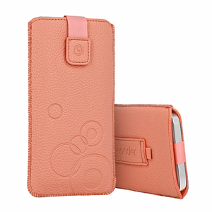 WONDER Deko Pouch Suojakuori (Koko L) iPhone 13 Mini/12 Mini/SE 2020/2022/7/8:lle persikka