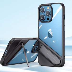 Ugreen Fusion Kickstand Suojakuori iPhone 13 Pro:lle - kova suoja geelireunuksella ja jalustalla, musta (90153)