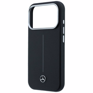Mercedes nahka Iconic Line MagSafe suojakuori iPhone 17 Pro Max - musta