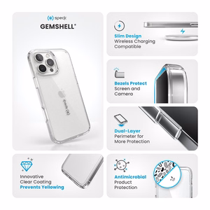 Speck GemShell -suojakuori iPhone 16 Pro Max:lle, Clear