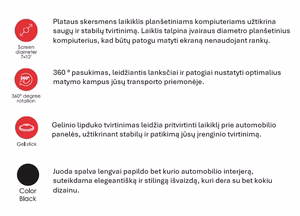 SEEK TOTI universaali auton imukinnitteinen tablettiteline, musta