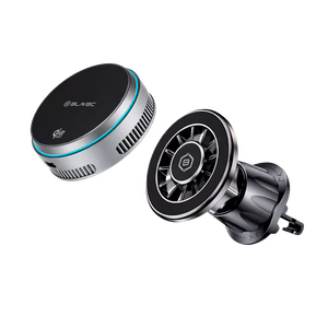 Blavec BHC-05 Qi2.2 25W -autopidike magneettisesti irrotettava induktiolatauksella ja aktiivisella jäähdytyksellä tuuletusritilään (BHC05-MWIB), musta