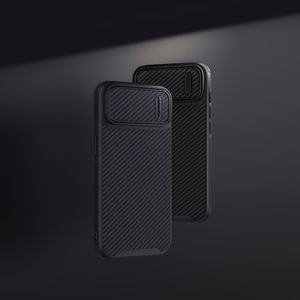 Nillkin Synthetic Fiber S Case iPhone 14 Pro Max kotelo kamerasuojalla, musta