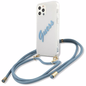 Guess GUHCP12LCRTVSBL iPhone 12 Pro Max 6.7" sininen/sininen kovakotelo Script Vintage