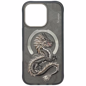 NIMMY Suojakuori DRAGON MagSafe-yhteensopiva iPhone 16 Pro Max:lle - harmaa