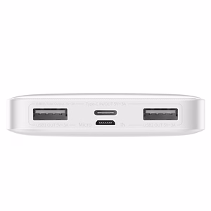Baseus Bipow Varavirtalähde näytöllä 10000mAh 15W valkoinen + USB-A - Micro USB Kaapeli 0.25m valkoinen