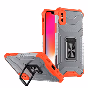 Crystal Ring Case Kickstand Kova Rugged Cover iPhone XS Max punainen