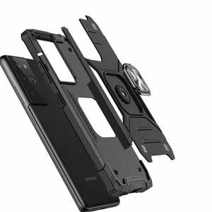 Wozinsky Ring Armor kova hybridi tapauksessa kansi + magneettinen haltija Samsung Galaxy S22 Ultra sininen