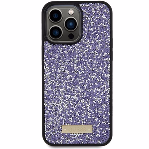 Guess Rhinestone Metal Logo Suojakuori iPhone 15 Pro Max:lle - vaaleanpunainen