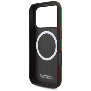 BMW Suojakuori iPhone 17 Pro:lle MagSafe-yhteensopiva BMHMP17L25PFWSMR (PU FW Metal Logo) punainen