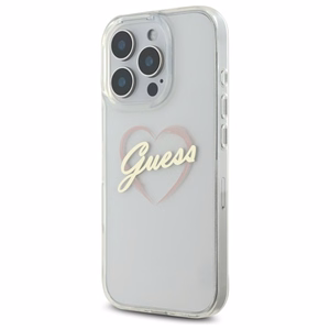 Guess IML Heart Suojakuori iPhone 16 Pro:lle - läpinäkyvä