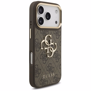 Guess 4G Big 4G Classic Logo Big Strap Metal Buttons -suojakuori iPhone 17 Pro - ruskea