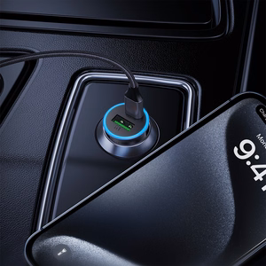 Acefast B15 autolaturi 65 W USB-C/USB-A harmaa