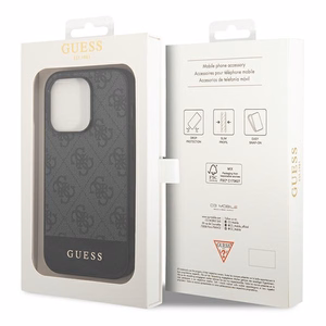 Guess GUHCP14XG4GLGR iPhone 14 Pro Max 6.7" harmaa/harmaa kova kotelo 4G Stripe-mallisto