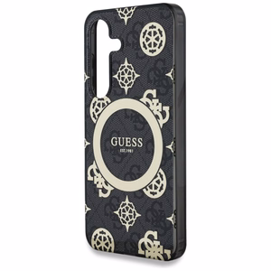 Guess HC Magneettinen IML Peony on 4G Background Suojakuori Samsung Galaxy S25:lle musta