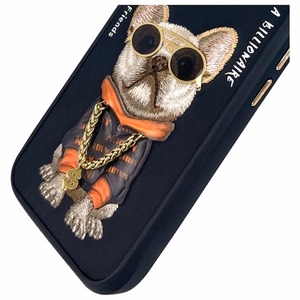 NIMMY Suojakuori GLASSES COOL DOG iPhone 16:lle musta