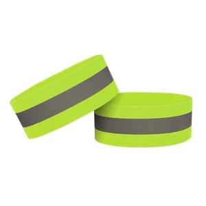Heijastava Velcro-kiinnitteinen käsivarsinauha pyöräilyyn ja juoksuun, 4 cm - keltainen
