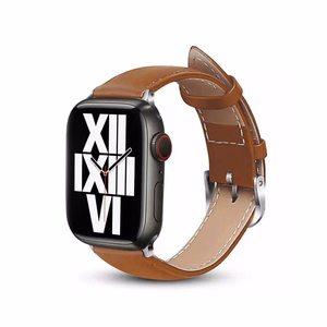 Crong Noble Band genuine-leather strap for Apple Watch 44 / 45 / 46 / 49 mm, mocha