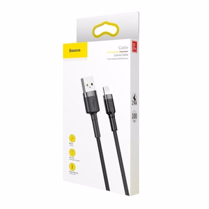 USB-kaapeli Baseus Cafule USB-A - Lightning 1,5A 2,0m harmaa-musta CALKLF-CG1