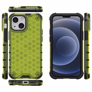 Honeycomb Asia panssari kansi TPU puskuri iPhone 13 mini vihreä