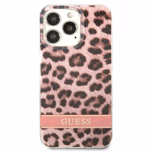 Guess GUHCP13LHSLEOP iPhone 13 Pro / 13 6.1" vaaleanpunainen/vaaleanpunainen kovakotelo Leopardi