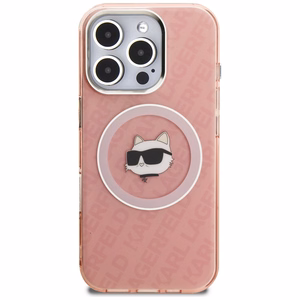Karl Lagerfeld IML Choupette Head Logo MagSafe Suojakuori iPhone 16 Pro - vaaleanpunainen
