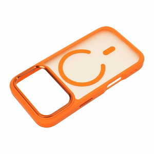 Suojakuori laitteelle iPhone 18 Pro / 17 Pro: Forcell F-Protect Smoke Hybrid Premium, MagSafe-yhteensopiva, väri: oranssi