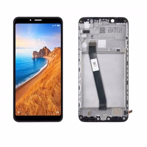 LCD-näyttö, yhteensopiva Xiaomi Redmi 7A:n kanssa, kehyksellä, musta, HQ
