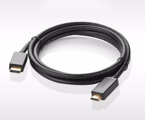 Ugreen yksisuuntainen DisplayPort - HDMI -kaapeli 4K 30Hz 32 AWG 1,5m musta (DP101 10239)