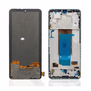 LCD Display for Xiaomi Poco F4 with Frame Moonlight Silver HQ