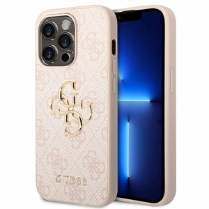 Guess GUHCP14X4GMGPI iPhone 14 Pro Max 6.7" vaaleanpunainen/vaaleanpunainen kovakotelo 4G Iso metallilogo