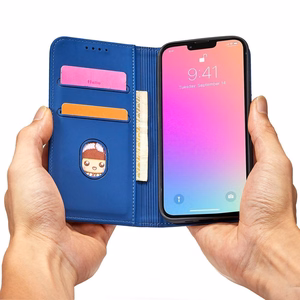Magnet Card Suojakuori Samsung Galaxy S23+:lle - läppäkuori lompakko jalusta sininen