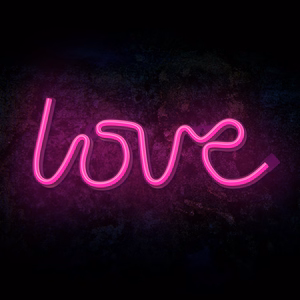 Neon LED-valo LOVE vaaleanpunainen Bat + USB FLNE05 Forever Light