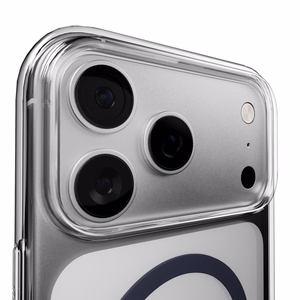 Puro Lite Mag TPU+PC suojakuori MagSafe-yhteensopiva iPhone 17 Pro Max:lle - läpinäkyvä sinisellä renkaalla