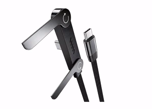 Vakoss TC-U570 USB-C–USB-C-kaapeli telinetoiminnolla, 100 W, 1 m, musta