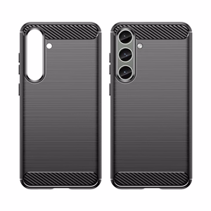 Carbon Suojakuori Samsung Galaxy S24+:lle joustava silikoninen hiilisuojus - musta