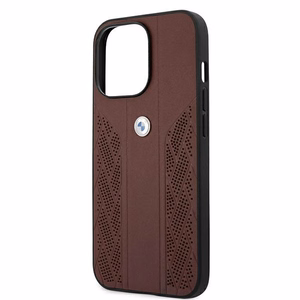 BMW Leather Curve rei'itetty kotelo iPhone 13 Pro / iPhone 13 - punainen