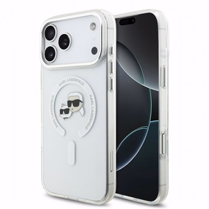 Karl Lagerfeld IML K&CH Heads Metal Frame MagSafe -suojakuori Apple iPhone 18 Pro -puhelimelle