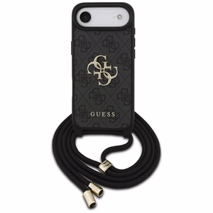 Guess 4G Big Logo Cord Strap Crossbody Suojakuori iPhone Air:lle - Musta