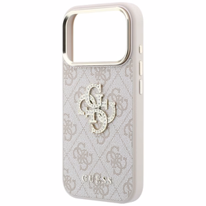 Guess 4G & Big Strass Logo suojakuori mallille iPhone 17 Pro / 18 Pro – väri: vaaleanpunainen