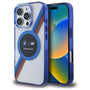 BMW BMHMP16X23HTPUT iPhone 16 Pro Max 6.9 läpinäkyvä kovakuori Motosport IML Circle MagSafe