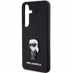 Karl Lagerfeld Fixed Glitter Ikonik Logo Metal Pin Suojakuori Samsung Galaxy S24+:lle - musta