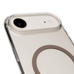 Puro Lite Mag TPU+PC suojakuori MagSafe-yhteensopiva iPhone 17 Air:lle - läpinäkyvä ruskealla renkaalla