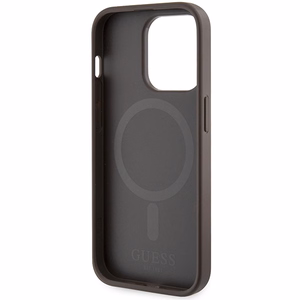 Guess 4G Printed Stripes MagSafe Suojakuori iPhone 15 Pro:lle - ruskea