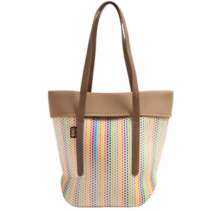 BUILT City Tote neopreenikassi keinonahkakahvoilla, Candy Dot