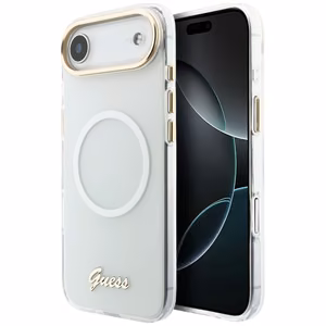 Guess IML Gradient Script Metal MagSafe Suojakuori iPhone Air:lle - Valkoinen