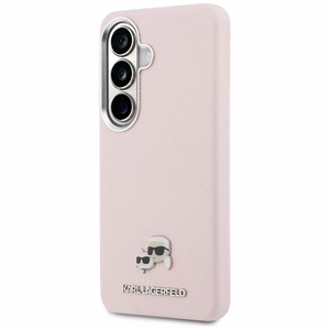 Karl Lagerfeld Suojakuori Saffiano KC Metal Logo MagSafe Samsung Galaxy S26:lle vaaleanpunainen