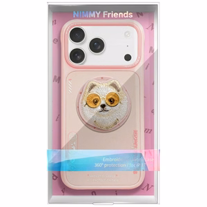 Nimmy Glasses Cool Dog MagSafe Suojakuori iPhone 17:lle - vaaleanpunainen