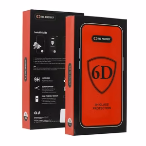 Tel Protect Full Glue 6D Karkaistu lasi IPHONE 17 PRO MAX:lle musta - 10 KPL